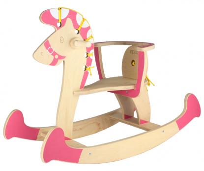 Лошадка-качалка 3 розовая